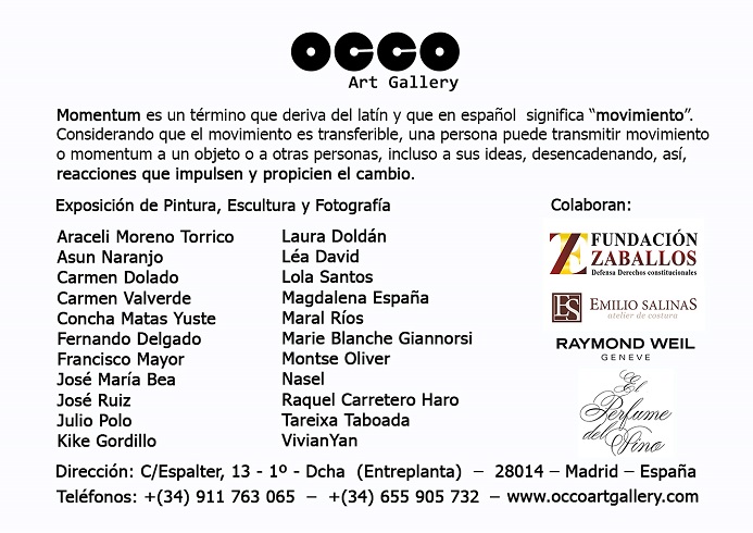 OCCO Art Gallery. Calle Espalter 13. 28014 – Madrid (Spain)