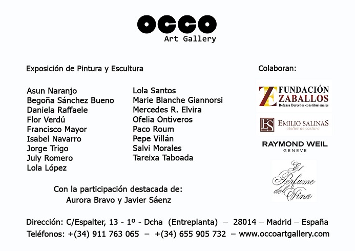 OCCO Art Gallery. Calle Espalter 13. 28014 – Madrid (Spain)