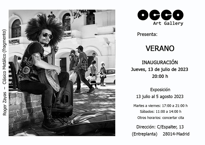 VERANO, exposición de pintura, fotografía y escultura. OCCO Art Gallery, Calle Espalter, 13 - Madrid. Del 13 de julio al 5 de agosto de 2023.