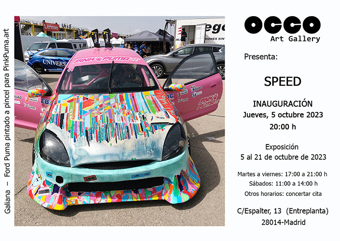 SPEED, exposición de pintura, escultura y collage en OCCO Art Gallery, Calle Espalter, 13 - Madrid. Del 5 al 21 de octubre de 2023