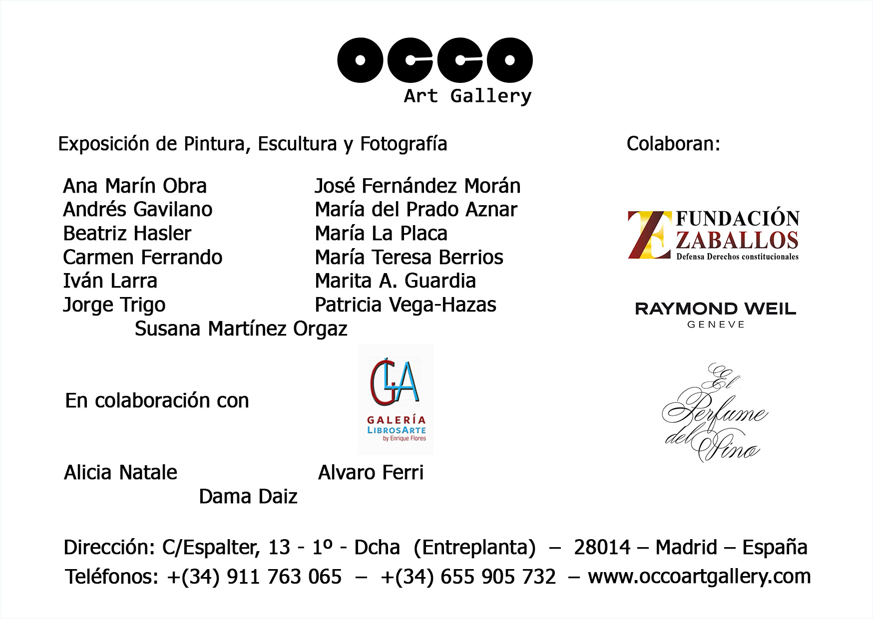 OCCO Art Gallery es una galería de arte, situada en Madrid, cuyo objetivo es difundir el arte en España e internacionalmente