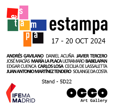 OCCO Art Gallery participa en la feria ESTAMPA - Madrid, del 11 al 20 de octubre de 2024 con una selección de obras de arte contemporáneo.