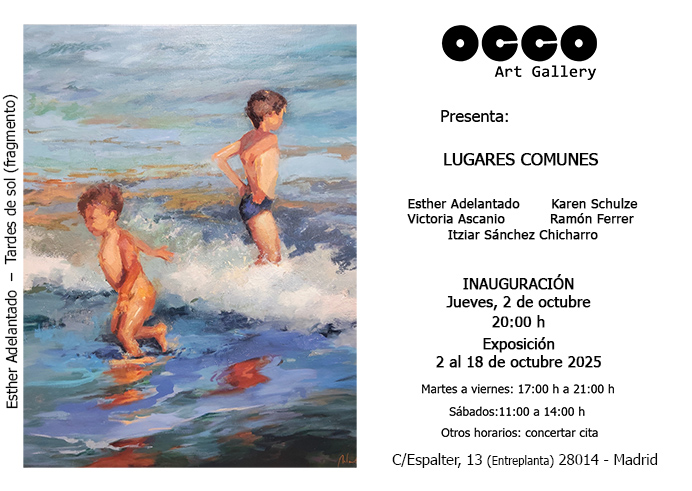 LUGARES COMUNES, exposición de pintura y escultura. Puedes visitarla desde el 2 al 18 de septiembre de 2025 en OCCO Art Gallery, Madrid.