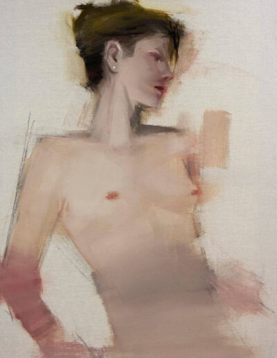 Exposición individual de pintura figurativa de Lucas Brox, Miradas Prestadas. Puedes visitarla desde el 23 de octubre al 8 noviembre 2025 en OCCO Art Gallery, Madrid.